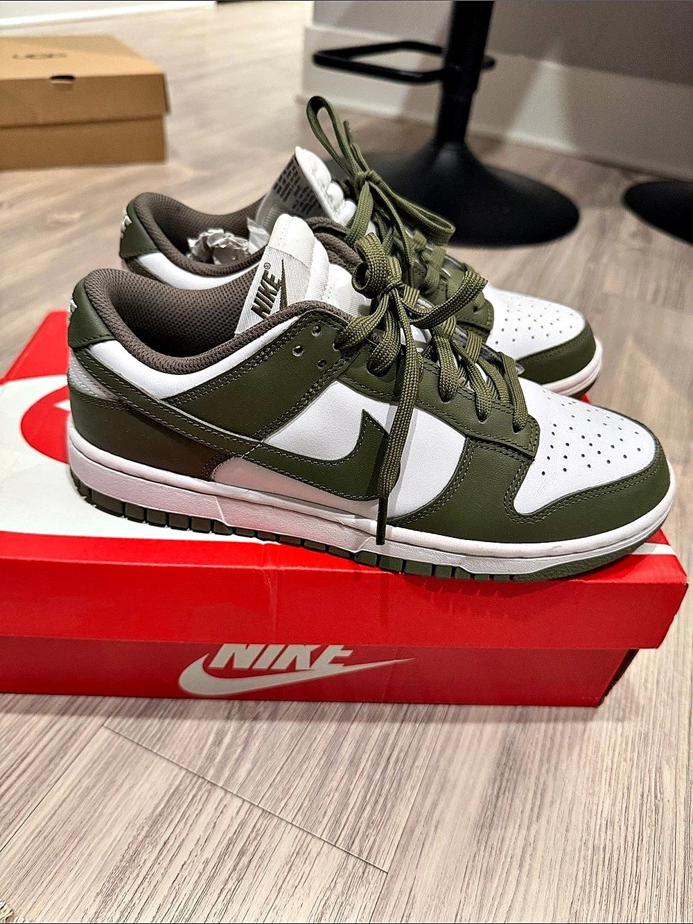 Nike Dunk Low Sneakers in Green & White US 8.5 Like New